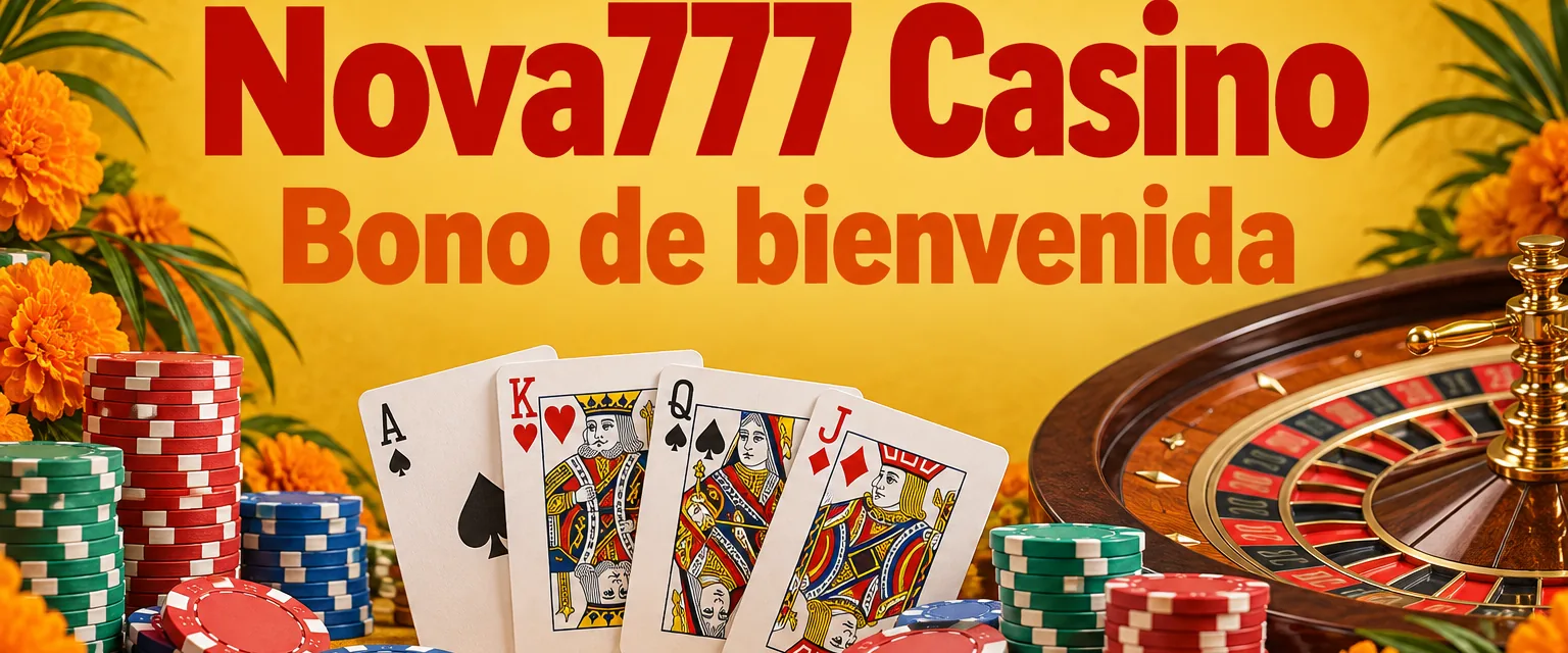 Águila dorada de Nova777 Casino sobre fondo negro con ornamento de Día de Muertos y el bono de $12,000 MXN